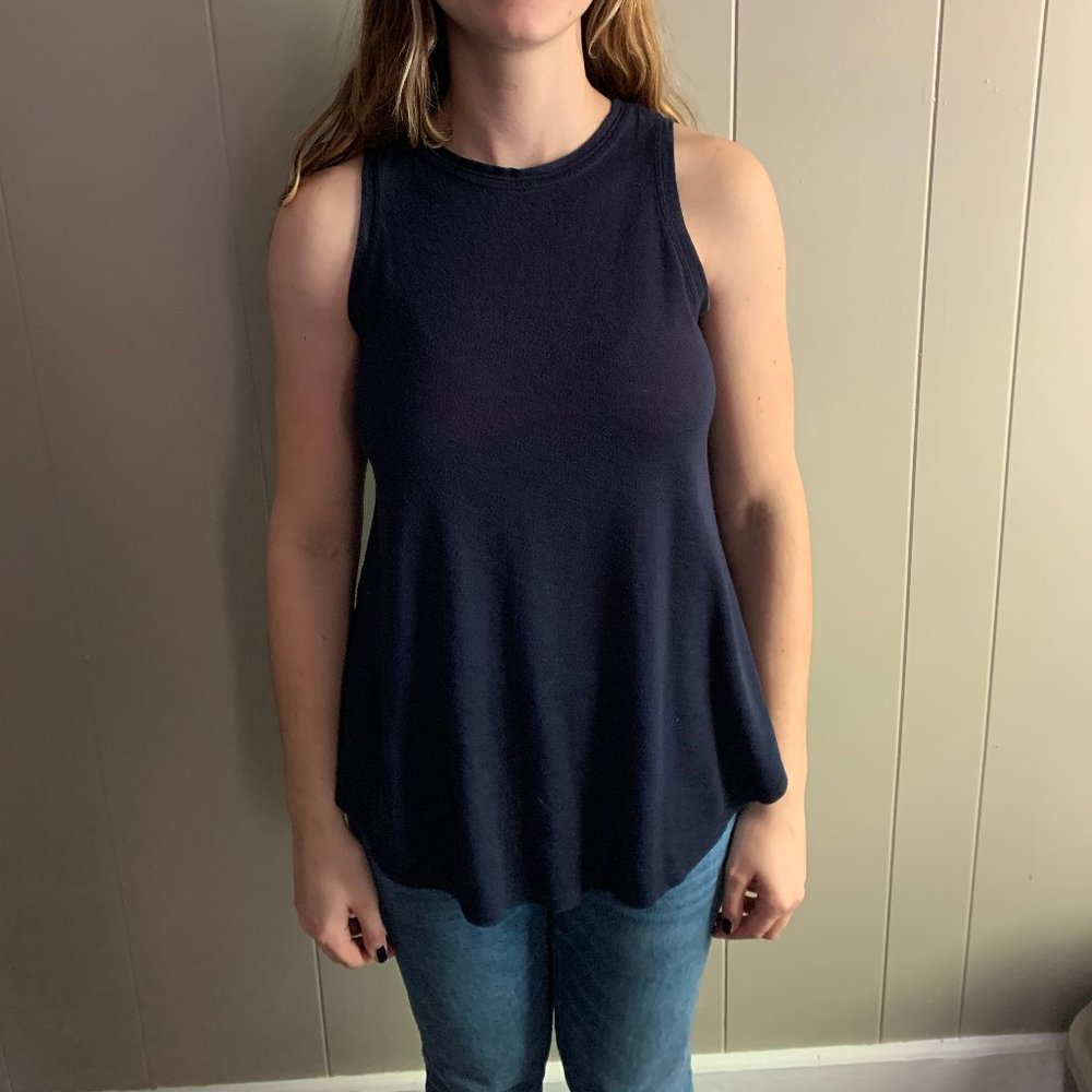 Navy high neck tank top